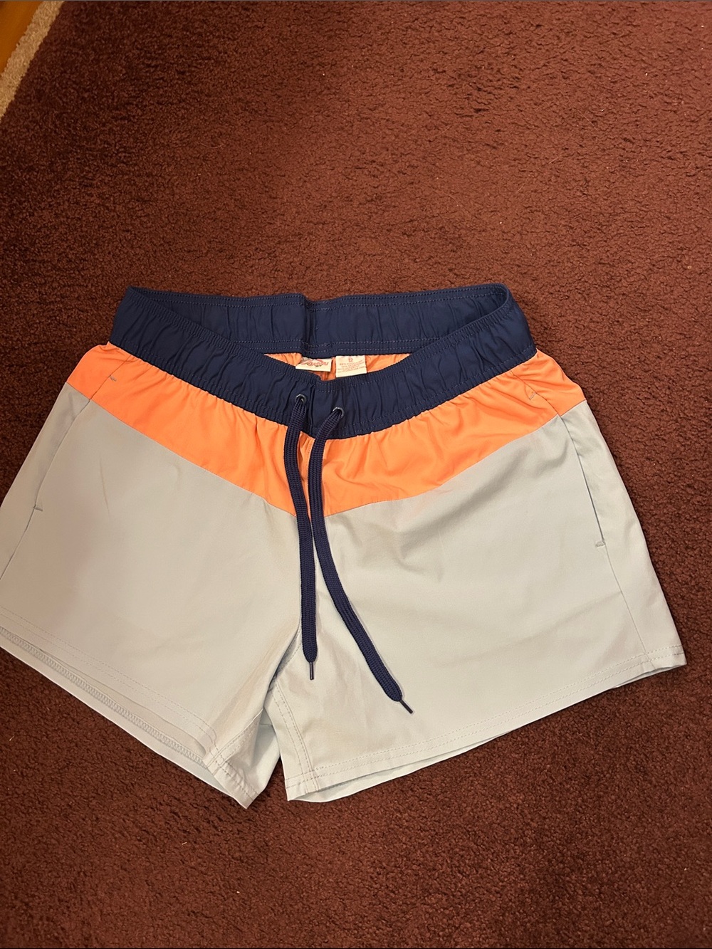 Women’s Colorblock Swim Shorts - Navy, Coral, Light blue